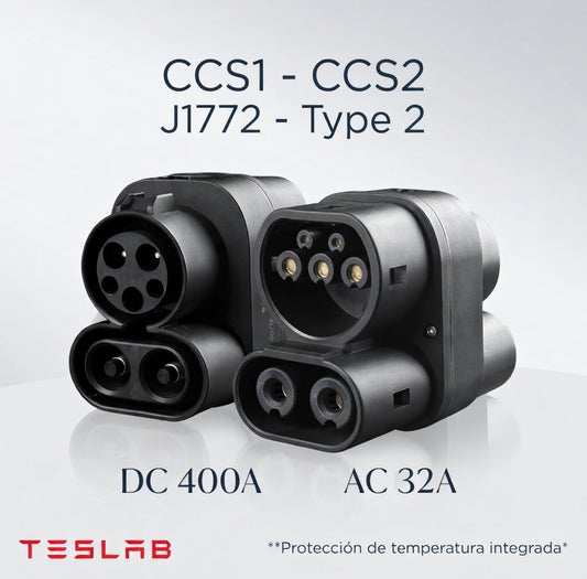 Adaptador CCS1 a CCS2 400A AC/DC - EVqiaoyi