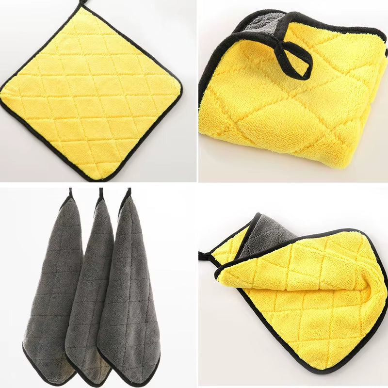 SEAMETAL Ultra Soft 40*40CM Car Wash Microfiber Towel 800GSM Absorbent Car Cleaning Drying Cloth Hemming Rags Car Wash Towels