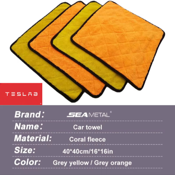 Toalla de Microfibra Ultra Suave 800GSM para Lavado y Secado Tesla (40×40 cm)