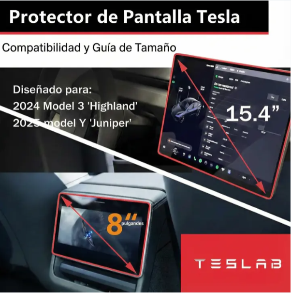 Protector de Pantalla de Vidrio Templado 15.4” para Tesla Model 3 Highland 2024–2025 y Model Y Juniper 2025