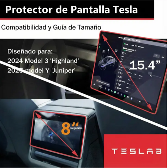 Protector de Pantalla de Vidrio Templado 15.4” para Tesla Model 3 Highland 2024–2025 y Model Y Juniper 2025