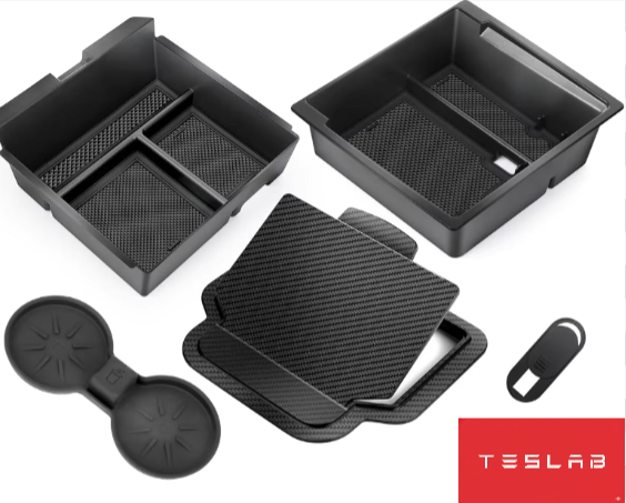 Organizador de Consola Central y Apoyabrazos para Tesla Model Y Juniper 2025 y Model 3 Highland 2024–2025
