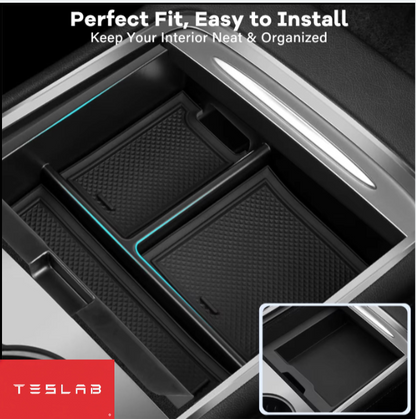 Organizador de Consola Central y Apoyabrazos para Tesla Model Y Juniper 2025 y Model 3 Highland 2024–2025