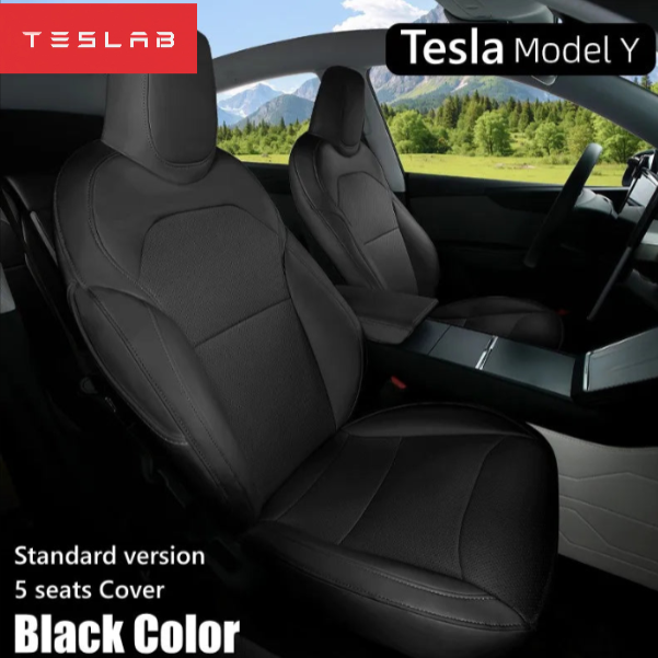 Fundas de Asientos de Cuero Nappa para Tesla Model Y Juniper 2025–2026 – Set Completo Premium