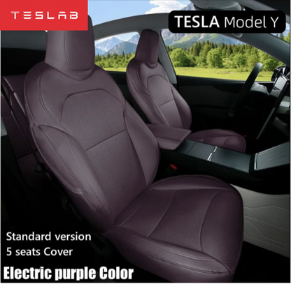 Fundas de Asientos de Cuero Nappa para Tesla Model Y Juniper 2025–2026 – Set Completo Premium