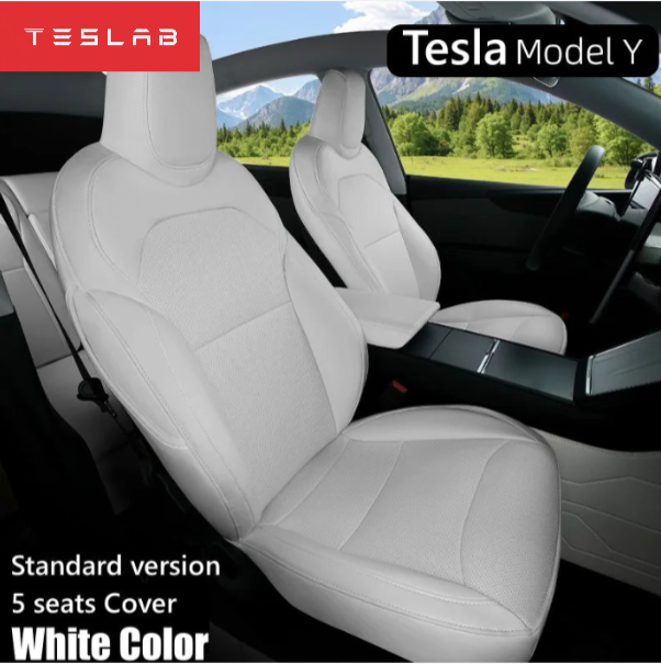 Fundas de Asientos de Cuero Nappa para Tesla Model Y Juniper 2025–2026 – Set Completo Premium