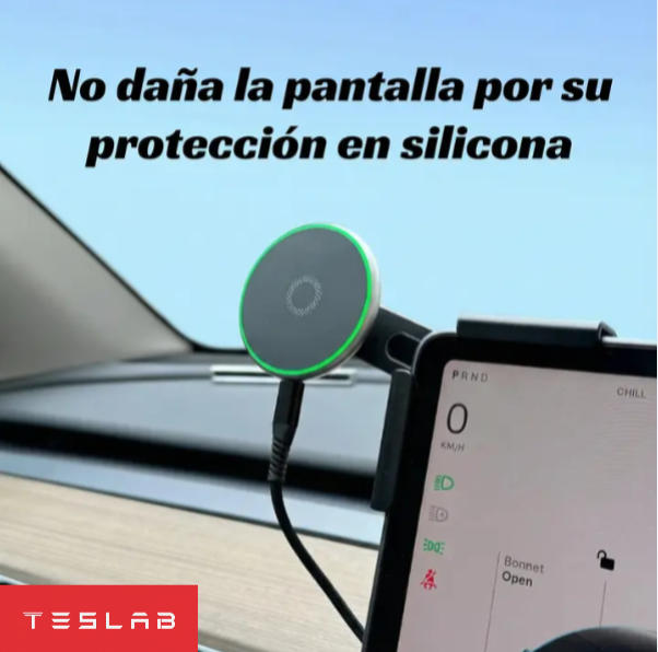 Soporte Magnético para Celular con Carga Inalámbrica 15W para Tesla Model 3 Highland 2024 y Model Y 2025