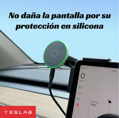 Soporte Magnético para Celular con Carga Inalámbrica 15W para Tesla Model 3 Highland 2024 y Model Y 2025