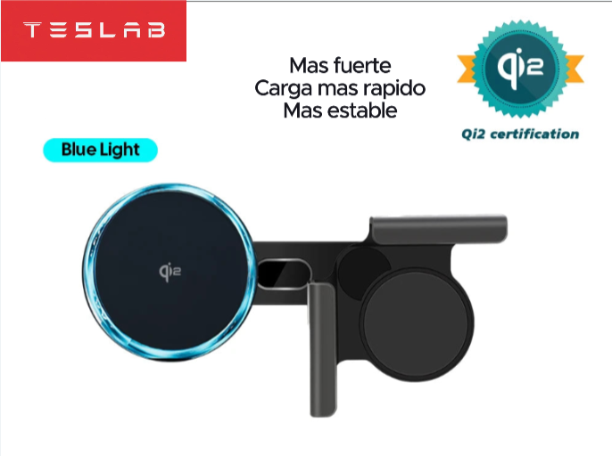 Soporte Magnético para Celular con Carga Inalámbrica 15W para Tesla Model 3 Highland 2024 y Model Y 2025